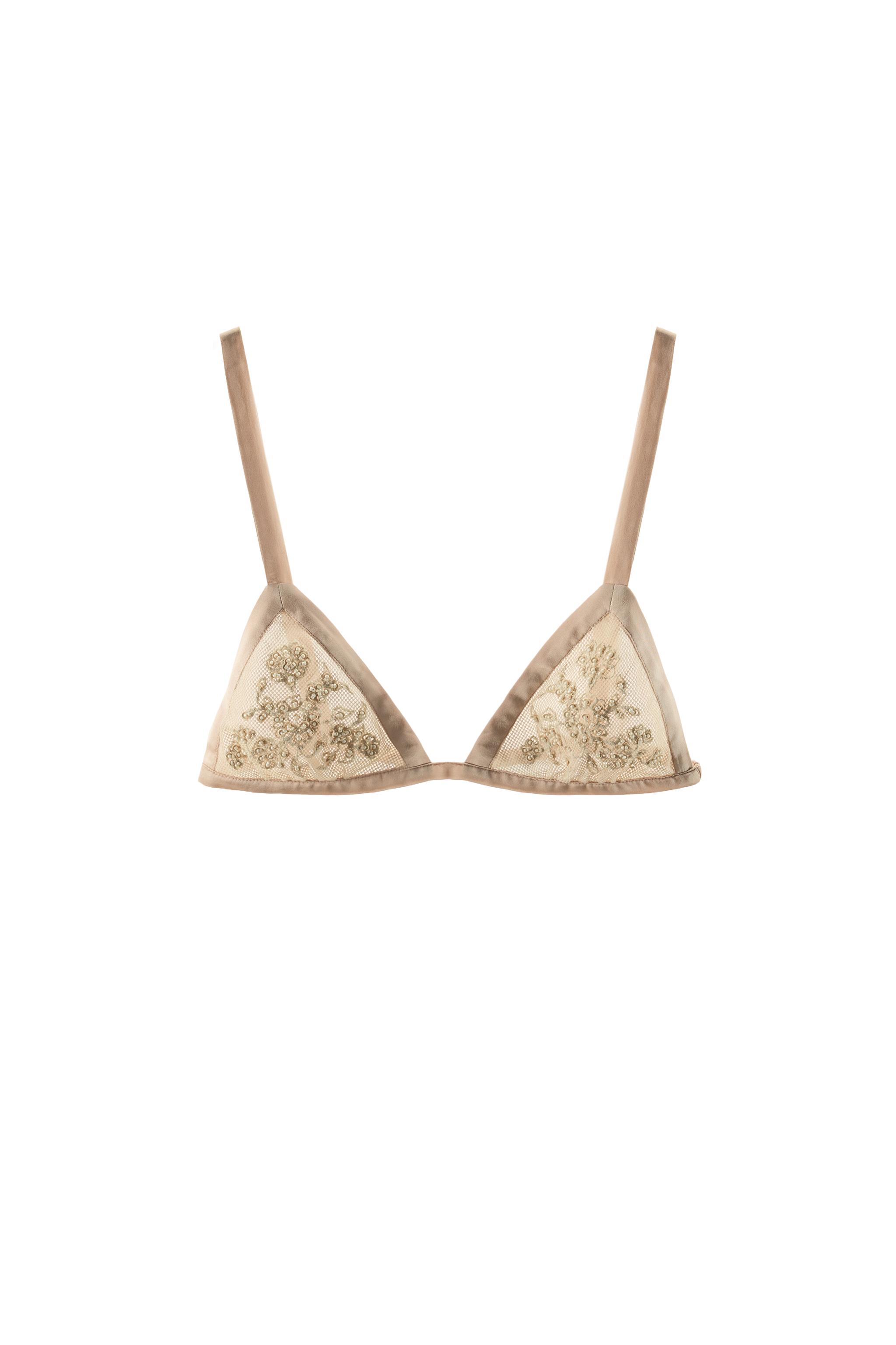 BEADED LACE TRIANGLE BRA